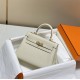 Hermes Hermès Mini Kelly 20 Togo White Gold Hardware Hand-Stitched