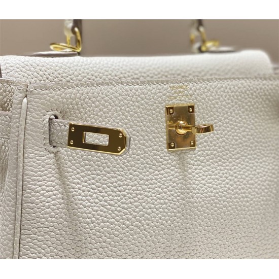 Hermes Hermès Mini Kelly 20 Togo White Gold Hardware Hand-Stitched