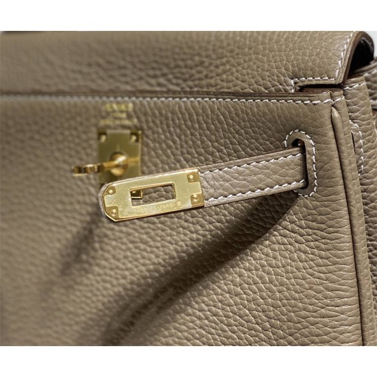 Hermes Hermès Mini Kelly 20 Togo Grey Gold Hardware Hand-Stitched