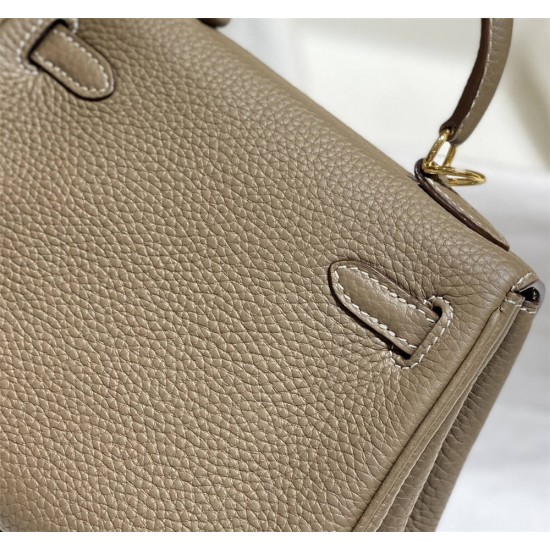 Hermes Hermès Mini Kelly 20 Togo Grey Gold Hardware Hand-Stitched