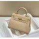 Hermes Hermès Mini Kelly 20 Togo Milk Tea Brown Gold Hardware Hand-Stitched