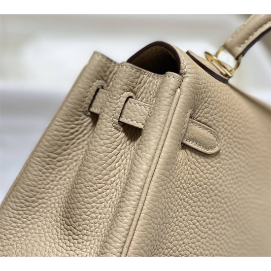 Hermes Hermès Mini Kelly 20 Togo Milk Tea Brown Gold Hardware Hand-Stitched