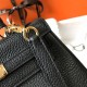 Hermes Hermès Mini Kelly 20 Togo Black Gold Hardware Hand-Stitched