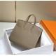 Hermes Hermès Birkin 25 Epsom External Stitching Grey Gold Hardware Hand-Stitched