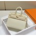 Hermes Hermès Birkin 25 Epsom External Stitching White Gold Hardware Hand-Stitched