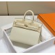 Hermes Hermès Birkin 25 Epsom External Stitching White Gold Hardware Hand-Stitched