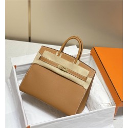 Hermes Hermès Birkin 25 Epsom External Stitching Brown Gold Hardware Hand-Stitched