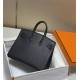 Hermes Hermès Birkin 25 Epsom External Stitching Black Gold Hardware Hand-Stitched