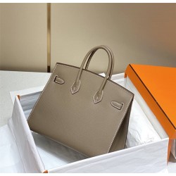 Hermes Hermès Birkin 25 Epsom External Stitching Grey Gold Hardware Hand-Stitched