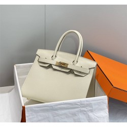 Hermes Hermès Birkin 30 Epsom External Stitching White Gold Hardware Hand-Stitched