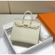 Hermes Hermès Birkin 25 Epsom External Stitching White Gold Hardware Hand-Stitched