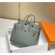 Hermes Hermès Birkin 25 Epsom External Stitching Grey-Blue Gold Hardware Hand-Stitched