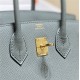 Hermes Hermès Birkin 25 Epsom External Stitching Grey-Blue Gold Hardware Hand-Stitched