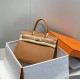 Hermes Hermès Birkin 25 Epsom External Stitching Grey-Blue Gold Hardware Hand-Stitched