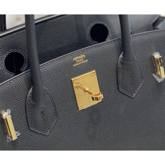 Hermes Hermès Birkin 30 Epsom External Stitching Black Gold Hardware Hand-Stitched