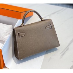 Hermes Hermès Mini Kelly 2 19 Epsom Grey Gold Hardware Hand-Stitched