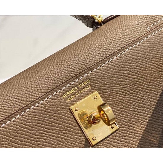 Hermes Hermès Mini Kelly 2 19 Epsom Grey Gold Hardware Hand-Stitched