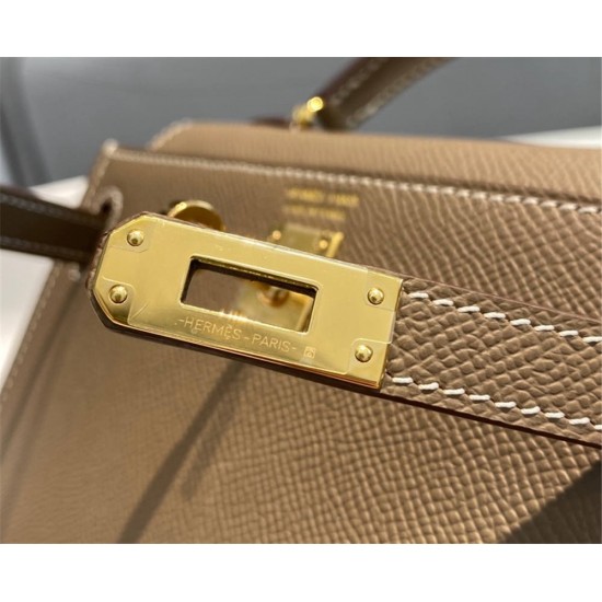 Hermes Hermès Mini Kelly 2 19 Epsom Grey Gold Hardware Hand-Stitched