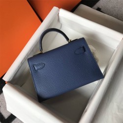 Hermes Hermès Mini Kelly 2 19 Epsom Dark Blue Gold Hardware Hand-Stitched