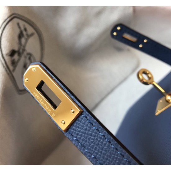 Hermes Hermès Mini Kelly 2 19 Epsom Dark Blue Gold Hardware Hand-Stitched