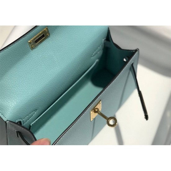 Hermes Hermès Mini Kelly 2 19 Epsom Sky Blue Gold Hardware Hand-Stitched