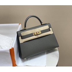 Hermes Hermès Mini Kelly 2 19 Epsom Dark Grey Gold Hardware Hand-Stitched