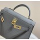 Hermes Hermès Mini Kelly 2 19 Epsom Dark Grey Gold Hardware Hand-Stitched