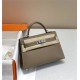 Hermes Hermès Mini Kelly 2 19 Epsom Dark Grey Silver Hardware Hand-Stitched