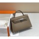 Hermes Hermès Mini Kelly 2 19 Epsom Dark Grey Silver Hardware Hand-Stitched