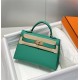 Hermes Hermès Mini Kelly 2 19 Epsom Bright Green Silver Hardware Hand-Stitched