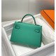 Hermes Hermès Mini Kelly 2 19 Epsom Bright Green Silver Hardware Hand-Stitched