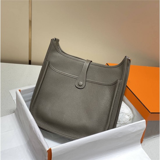 Hermes Hermès Evelyne 29 Togo Dark Grey Silver Hardware Hand-Stitched