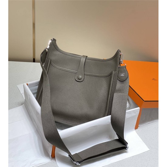 Hermes Hermès Evelyne 29 Togo Dark Grey Silver Hardware Hand-Stitched