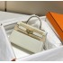 Hermes Hermès Mini Kelly 2 19 Crocodile Skin Pattern White Gold Hardware Hand-Stitched