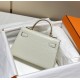 Hermes Hermès Mini Kelly 2 19 Crocodile Skin Pattern White Gold Hardware Hand-Stitched