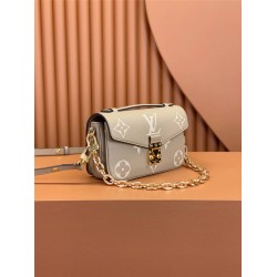 Louis Vuitton POCHETTE MÉTIS Metis EAST WEST Handbag in Monogram Empreinte Leather (M23081) - Gray: 21.5x13.5x6cm