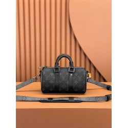 Louis Vuitton Keepall XS Handbag (M45947): For women, Monogram Eclipse Black, 22x12x9cm