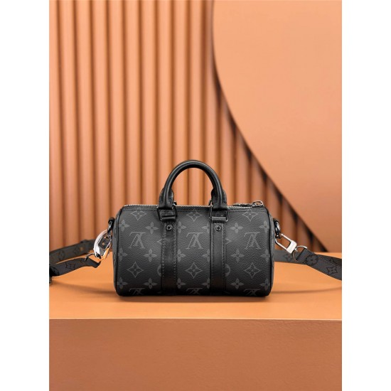 Louis Vuitton Keepall XS Handbag (M45947): For women, Monogram Eclipse Black, 22x12x9cm