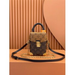 Louis Vuitton CAMERA BOX Handbag (M82465): Monogram and Monogram Reverse Canvas, Size - 12.5x17.6x6cm