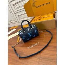 Louis Vuitton SPEEDY BANDOULIÈRE 20 Handbag (M46517) - Blue: Dégradé Monogram Empreinte Leather, Toron Handles, Adjustable Shoulder Strap, Size - 20.5x13.5x12cm