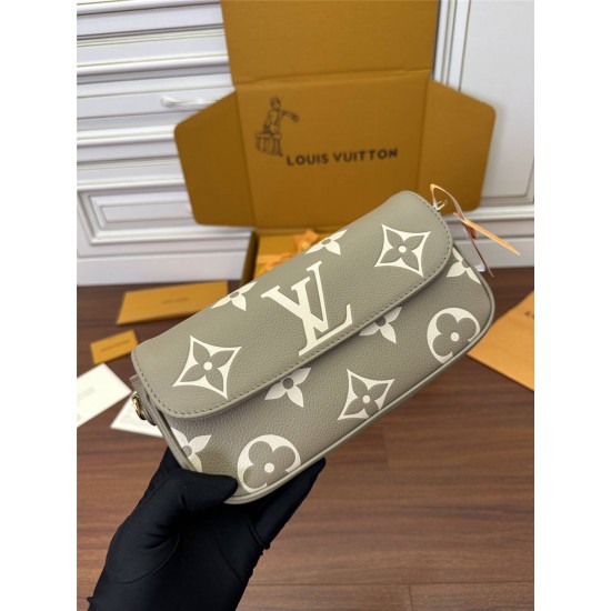 Louis Vuitton Wallet on Chain Ivy Handbag (M82210) - Ivory: Monogram Empreinte Grained Leather, Large Monogram Pattern, Size - 23.5x12.0x4.3 cm