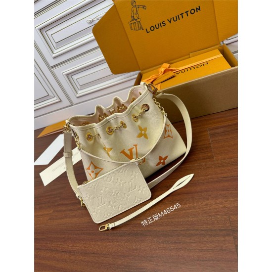 Louis Vuitton Summer Bundle Handbag (M46545) - Yellow Print: Dégradé Monogram Empreinte Embossed Leather, Size - 28x20x11.5 cm