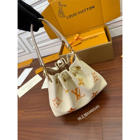 Louis Vuitton Summer Bundle Handbag (M46545) - Yellow Print: Dégradé Monogram Empreinte Embossed Leather, Size - 28x20x11.5 cm