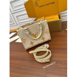 Louis Vuitton ONTHEGO Small Handbag (M46513) - Yellow: Soft Monogram Empreinte Leather, Large Giant Monogram Pattern, Size - 25x19x11.5cm