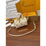 Louis Vuitton SPEEDY BANDOULIÈRE 20 Handbag (M46397) - Strawberry White: Monogram Empreinte Leather, Embossed and Printed Craftsmanship, Size - 20.5x13.5x12cm