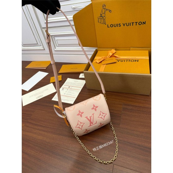 Louis Vuitton MINI BUMBAG Handbag (M82347) - Pink: Gradient Series, Monogram Empreinte Leather, Monogram Embossing, Size - 17x12x9.5cm