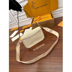 Louis Vuitton DIANE Handbag (M46388) - White: Classic Monogram Empreinte Embossed Leather, Size - 23x16x8.5cm