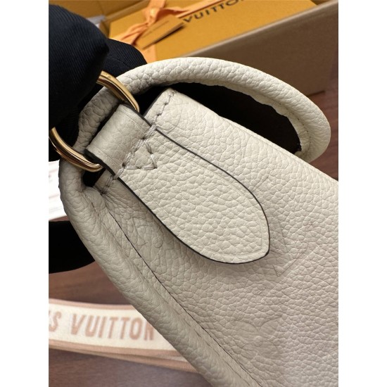 Louis Vuitton DIANE Handbag (M46388) - White: Classic Monogram Empreinte Embossed Leather, Size - 23x16x8.5cm