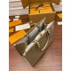 Louis Vuitton Elephant Grey Embossed ONTHEGO Small Handbag (M45607): Extra-large Monogram Print with Mini Monogram Trim, Size - 34x26x15cm