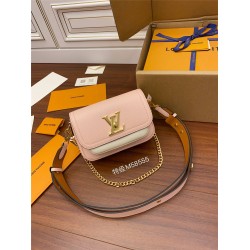 Louis Vuitton LOCKME TENDER Handbag (M58555) - Pink: Soft Grained Calfskin, Size - 19x13x8cm